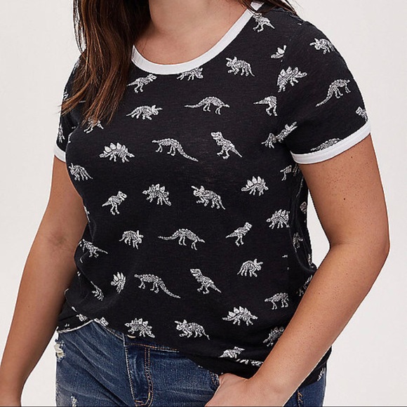 torrid Tops - 🆕 Torrid Dinosaur Skeleton Ringer Tee